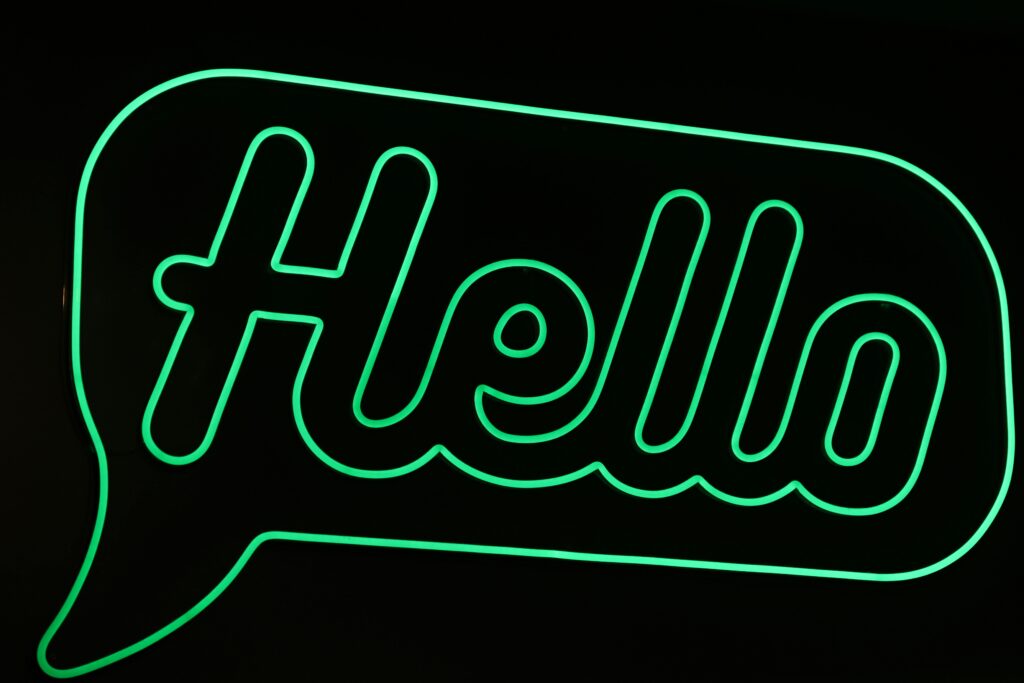 hello neon sign